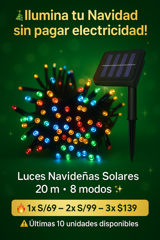Luces Navideñas panel solar
