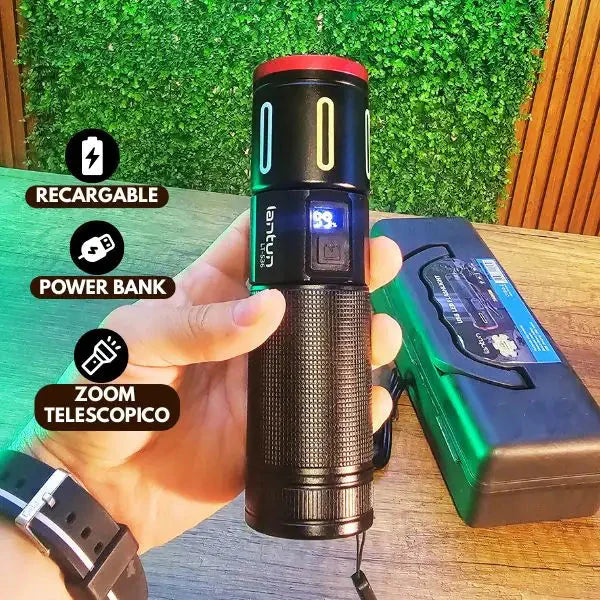 Linterna Telescopica Super Potente🔦 Power Bank🔋